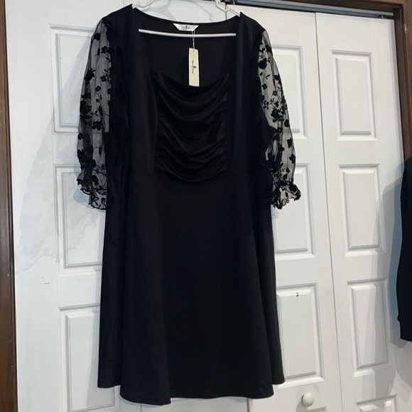 Agnes Orinda Black Dress-3X - Picture 1 of 6